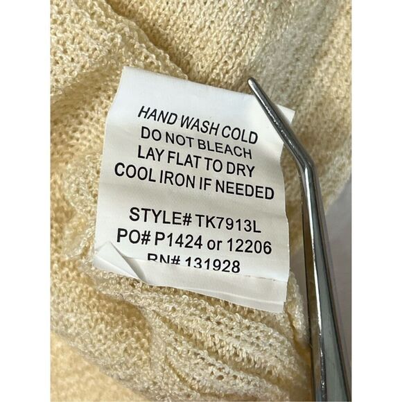 Wishlist Vneck‎ High Low Hem Split Sleeve & Hem Yellow Sweater sz Small - Picture 10 of 11